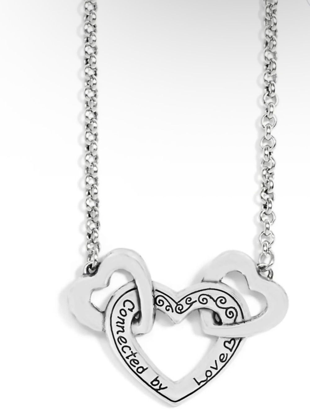 Brighton Silver Interlocking Hearts‎ Necklace Connected by Love 1990’s 200’s Y2K